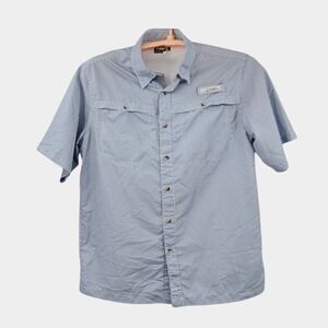 Habit Men's Medium UPF 40+ Vented Fishing Shirt Short Sleeve Blue